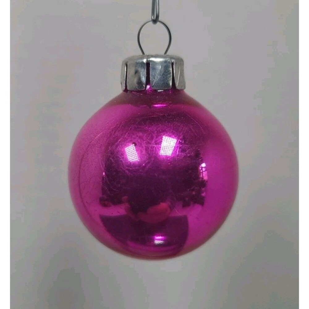 Vintage Solid Pink East Germany Glass Christmas Ornament 1940's